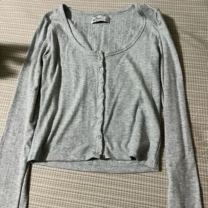 light gray long sleeve button shirt!